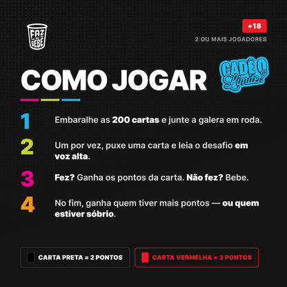 Jogo Faz ou Bebe Original - O jogo de bebida nº1 do Brasil