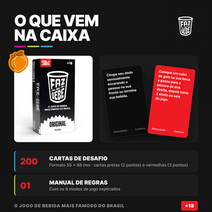 Jogo Faz ou Bebe Original - O jogo de bebida nº1 do Brasil