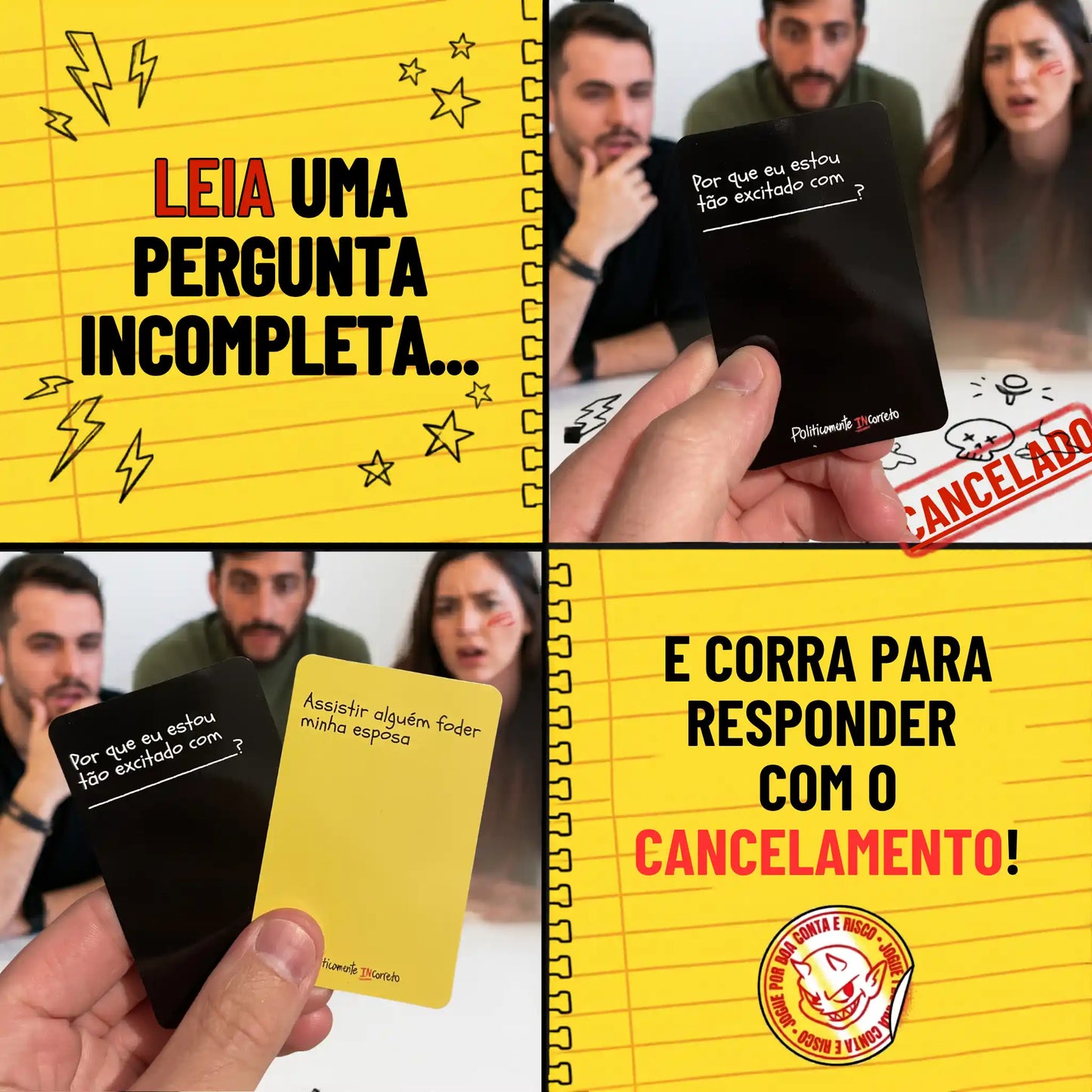 Jogo Politicamente Incorreto - 500 cartas de caos e zero filtros