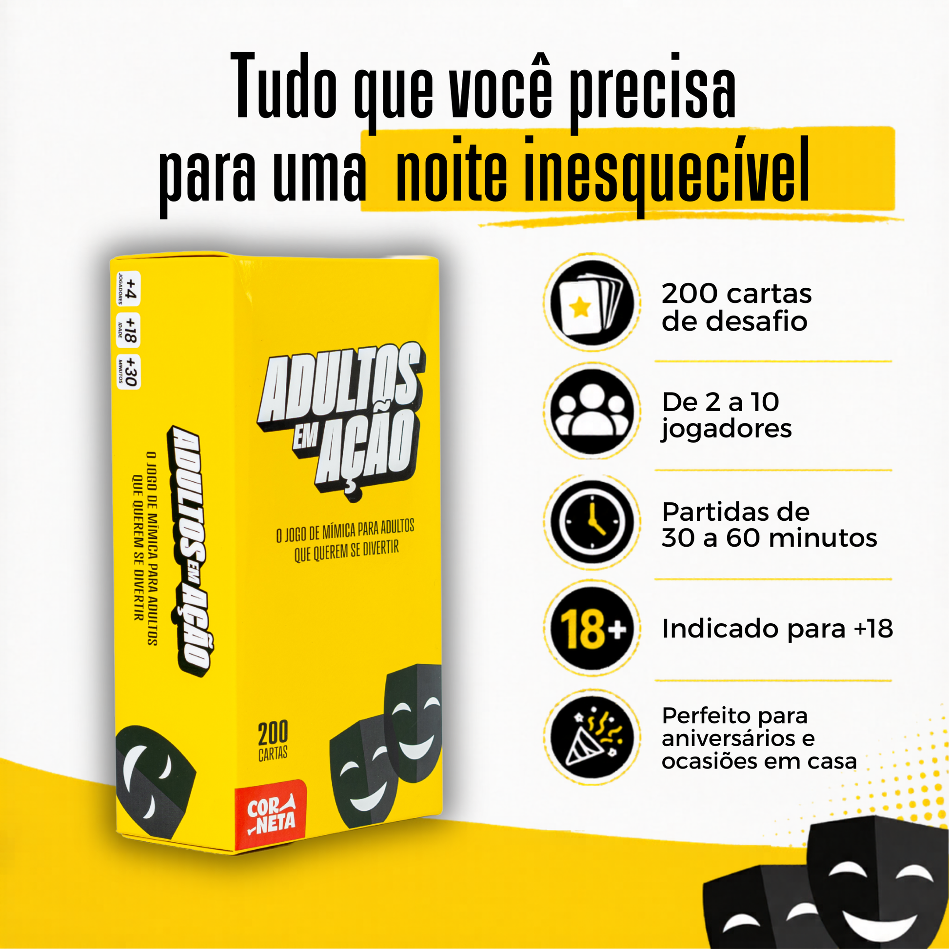 Adultos em Ação - 200 mímicas para você rir sem parar – Corneta Jogos